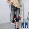 Nữ denim phong cách giả màu xanh đen quần legging lông cừu mùa đông quần ba phần tư quần nữ mùa hè