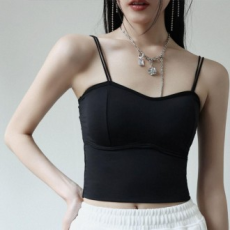 Áo hai dây hai dây cắt hình pháo Áo crop top áo tank top áo hai dây áo yếm mũ tank top