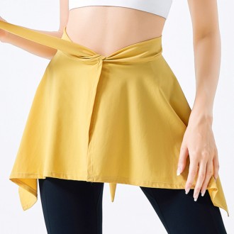 Hip Cover Quấn Váy Xem Qua Màu Vàng Yoga Pilates Xà Cạp Che Mông Bao Gồm Tập Thể Dục Ballet