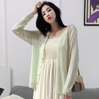 Áo len cardigan nữ cardigan mùa hè áo len lưới nửa lưới