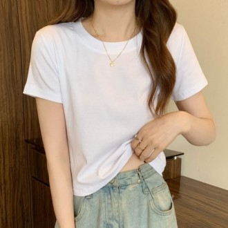 Áo thun crop top ngắn tay 3 màu cơ bản LK-T025 cho nữ