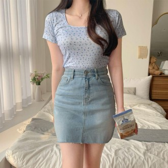 Áo thun crop top ngắn tay mùa xuân dành cho nữ