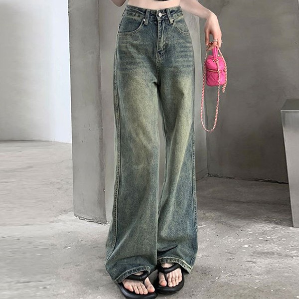 Quần Nữ Xanh Nhạt Vintage Washed Denim Hàng Ngày LK-DP05