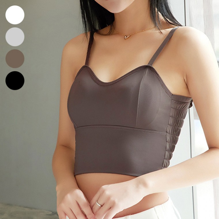 Áo ba lỗ crop top có mũ rộng rãi có thể tháo rời và dải khói phía sau