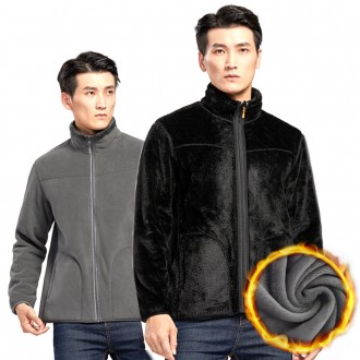 Áo khoác lông cừu lông cừu phồng hai mặt có khóa kéo Áo khoác lông cừu hai mặt Unisex