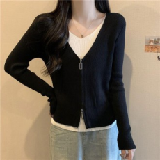 Áo cardigan dệt kim mùa xuân thiết kế dây kéo dáng ôm LK-K015