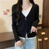 Set áo thun cardigan giả 2 màu dài tay nữ LK-K015