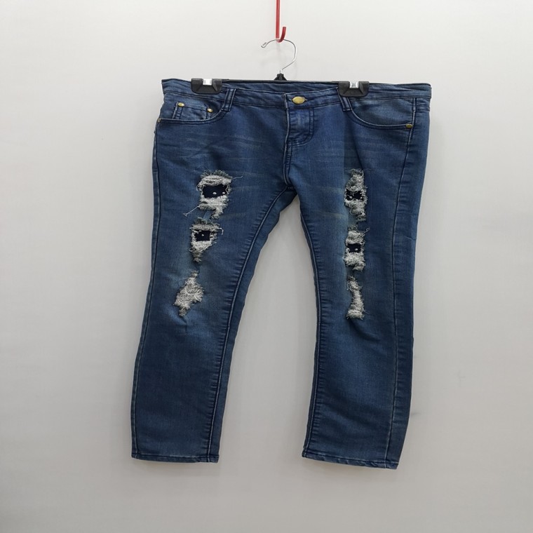 F0318 S cấp thiệt hại jeans spandex bó sát quần denim skinny