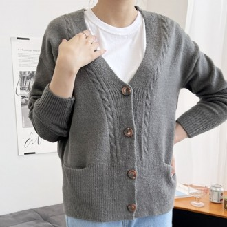 Áo Bé Gái Cổ Chữ V Cardigan Tay Dài Hàng Ngày Bỏ Túi Họa Tiết Điểm Thường Ngày Đáng Yêu Giữa Mùa Áo Khoác Ngoài Thời Trang Hàng Đầu