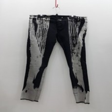 F0801 M quần jeans denim hai tông màu đen spandex skinny