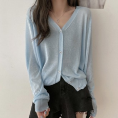 Áo cardigan dài tay mùa hè giữa mùa Áo len công sở nữ cổ chữ V