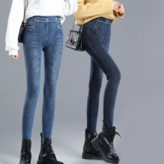 Quần legging giả jean nữ có dây thun co giãn