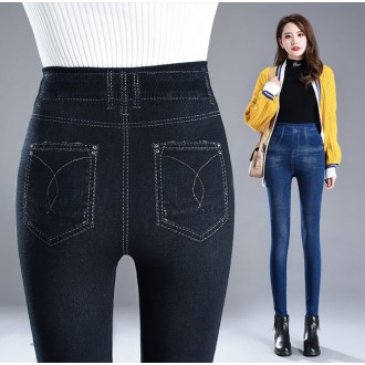 Quần jeans giả thời trang, quần legging nữ thoải mái chất thun tốt