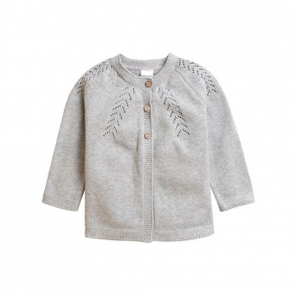 [Giá Đặc Biệt] Áo Len Cardigan Cotton Bebesha Trẻ Em (Xám) 2-6 Tuổi