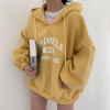 Áo hoodie nửa dây kéo in chữ tiếng Anh 2 màu cho nữ LK-TA10