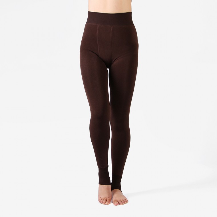 Quần legging thun lưng cao dáng thon gọn thời tiết lạnh quần legging 9/4 màu nâu