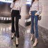 [CESS] PT723 Quần denim thun ba phần tư xẻ phía trước