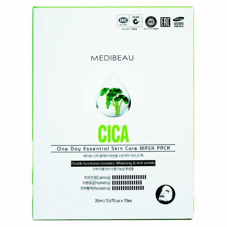 Mediview One Day Essential Skin Care Mask Pack 20ml - Cica 10 tờ