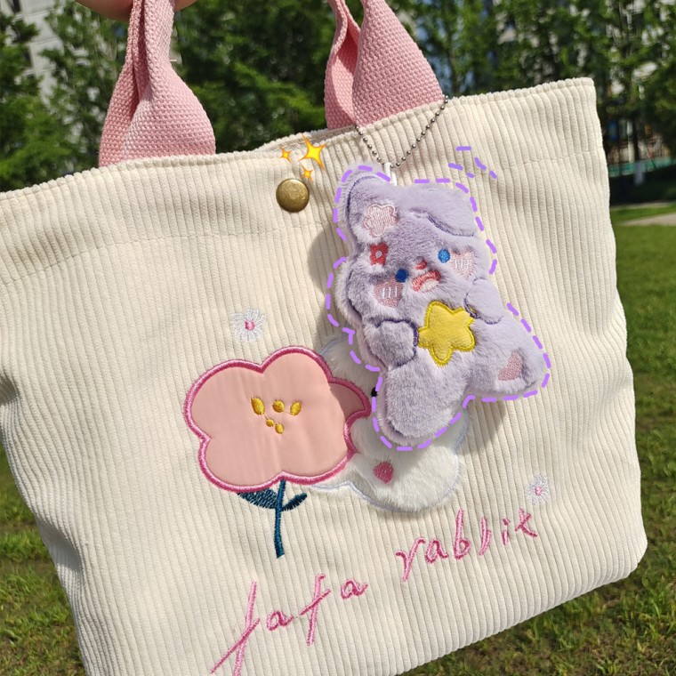 JIYU Pastel Rabbit Keyring Bag Pouch Ring Doll