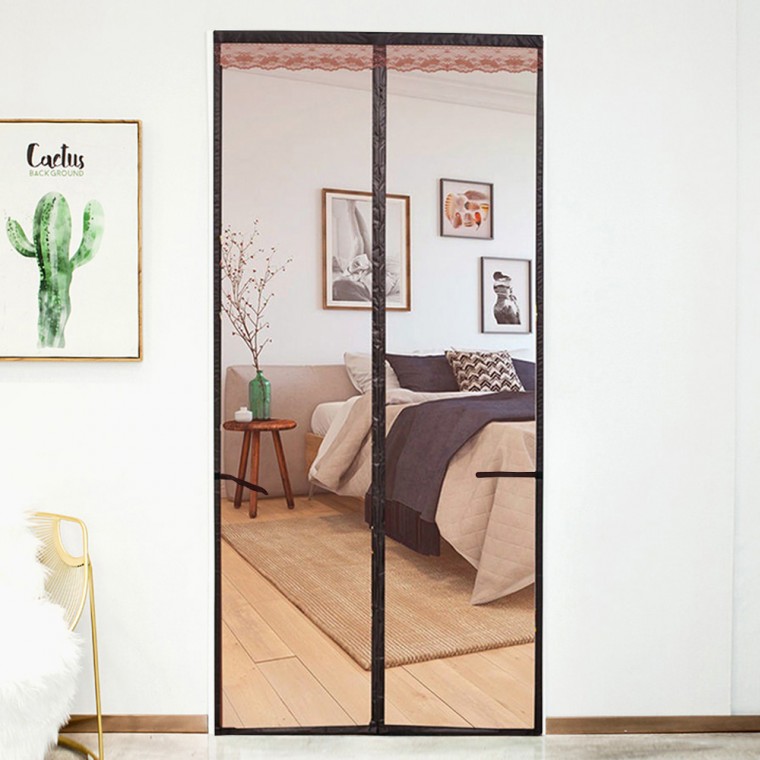 Màn chống muỗi Jdt cửa trước đơn giản 90x210cm màn chống côn trùng màu nâu