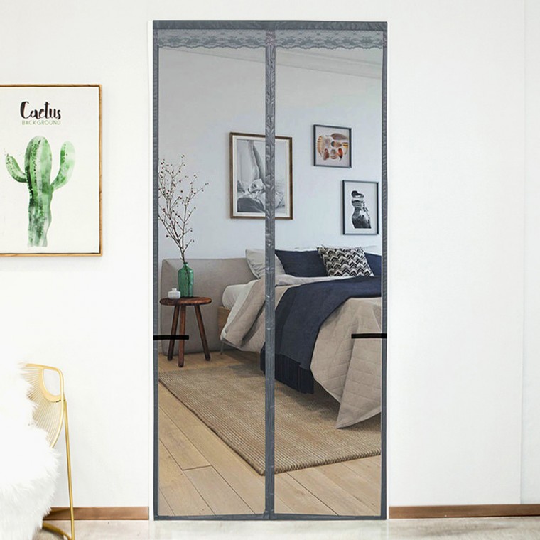 Màn chống muỗi cửa trước đơn giản Jdt 90x210cm màn chống côn trùng màu xám