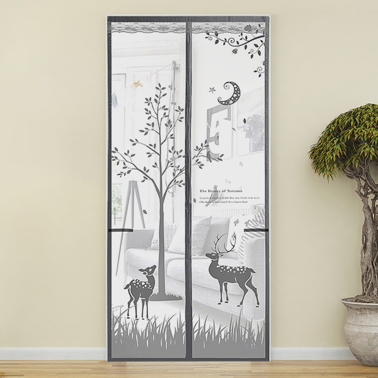 Màn chống muỗi cửa trước hươu Jdt 90x200cm màn chống côn trùng màu xám