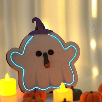 Vật liệu vui chơi Halloween Tự làm khung bảng hiệu đèn neon (ma)