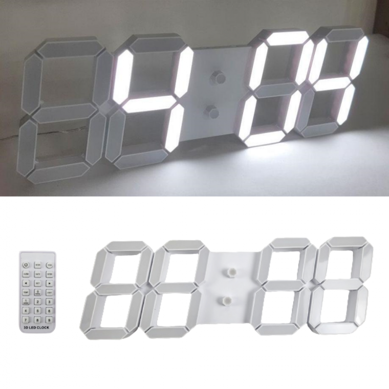 Đồng hồ treo tường LED Sigma 3D Quà tặng tân gia Điều khiển từ xa Đồng hồ kỹ thuật số Nhiệt độ Đồng hồ điện tử không ồn ào Báo thức