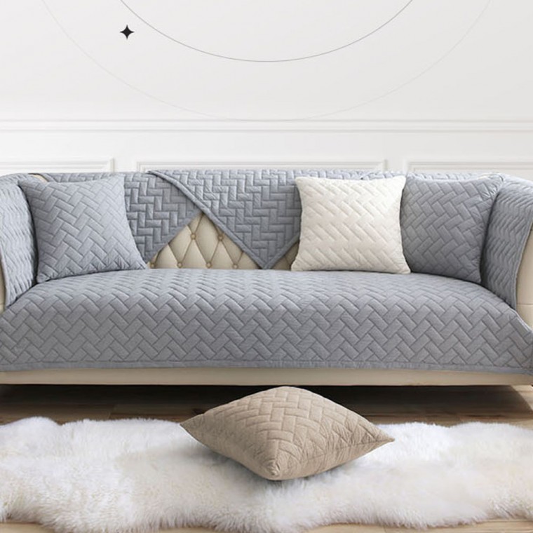 Sofa Vải Triển lãm đặc biệt Bắc Âu Bộ sưu tập được đề xuất rộng rãi Vỏ bọc 3 chỗ Sofa Vỏ 4 chỗ