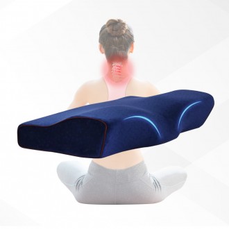 Gối Memory Foam, ngủ ngon, ngủ sâu vùng cột sống cổ, gối ngủ cao su chức năng êm ái cho cổ