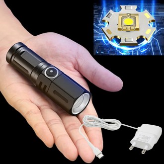 Chip Laser trắng mini LED có thể sạc lại Zoom ngoài trời Đèn pin nhiều đèn lồng Đèn pin DJD535-1 Bao gồm bộ chuyển đổi