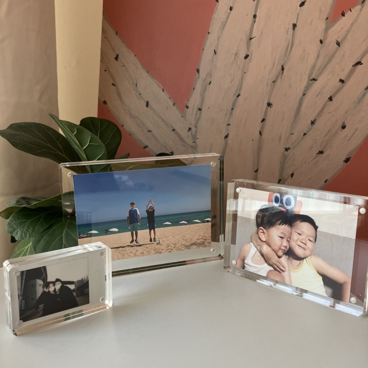 Khung ảnh acrylic từ tính Khung ảnh để bàn Poca Polaroid 4x6 5x7 khung trong suốt