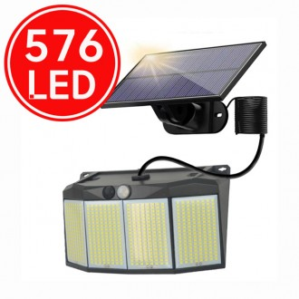 Đặc điểm kỹ thuật cực cao Bảng điều khiển 576 lỗ có thể tháo rời Đèn LED cảm biến năng lượng mặt trời Đèn sân vườn năng lượng mặt trời chiếu sáng ngoài trời