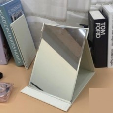 Gương lớn màu trắng có thể gập lại Bàn làm việc Gương để bàn Vanity Stand Mirror Văn phòng Để bàn Gương vuông