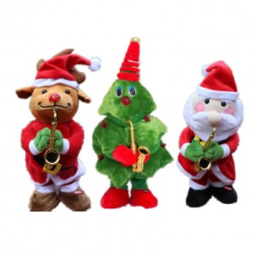 Búp bê nhảy múa cây Giáng sinh Rudolph Santa di chuyển đồ trang trí đạo cụ Giáng sinh