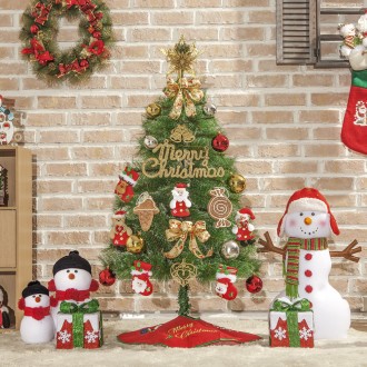 Bộ cây thông đầy đủ hình cây thông bông tuyết hình ông già Noel 120cm