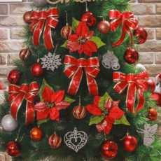 Bộ trang trí lễ hội màu đỏ 150cm Đồ trang trí cây thông Noel