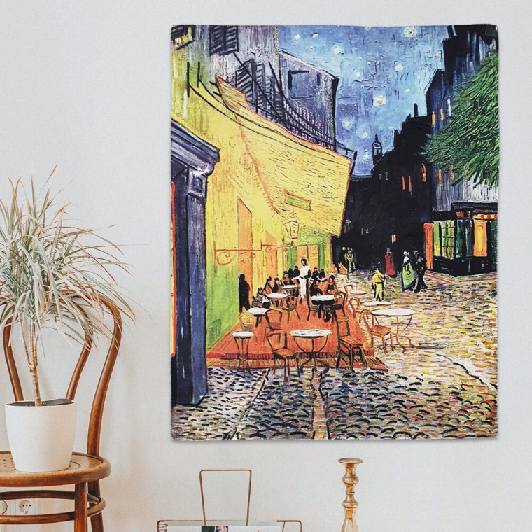 Van Gogh vải poster quán cà phê sân thượng M tường trang trí nội thất màn hình tấm thảm khung tranh nội thất