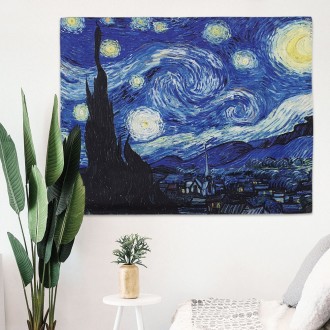 Van Gogh Vải Poster Đêm Đầy Sao M Trang Trí Tường Trang Trí Nội Thất Chiếu Tấm Thảm Khung Bên Trong