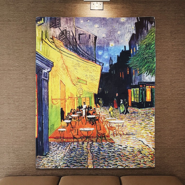 Van Gogh vải poster quán cà phê sân thượng L trang trí tường trang trí nội thất màn hình tấm thảm khung tranh nội thất