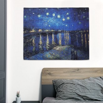 Van Gogh Vải Poster Đêm Đầy Sao Ở Arles S Trang Trí Tường Trang Trí Nội Thất Chiếu Tấm Thảm Khung Bên Trong