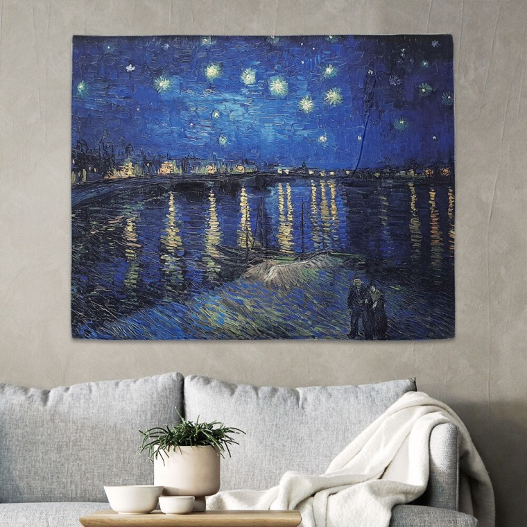 Van Gogh Vải Poster Đêm Đầy Sao Ở Arles M Trang Trí Tường Trang Trí Nội Thất Chiếu Tấm Thảm Khung Bên Trong