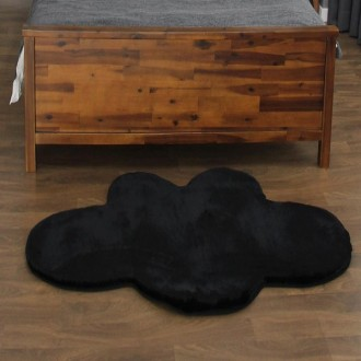 Magic Clean Eco Fur Rabbit Fur ST Rug Cloud Black 75X135