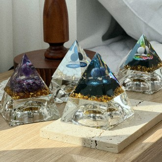 Phụ kiện nội thất bằng đá quý kim tự tháp tự nhiên JIYU Orgonite