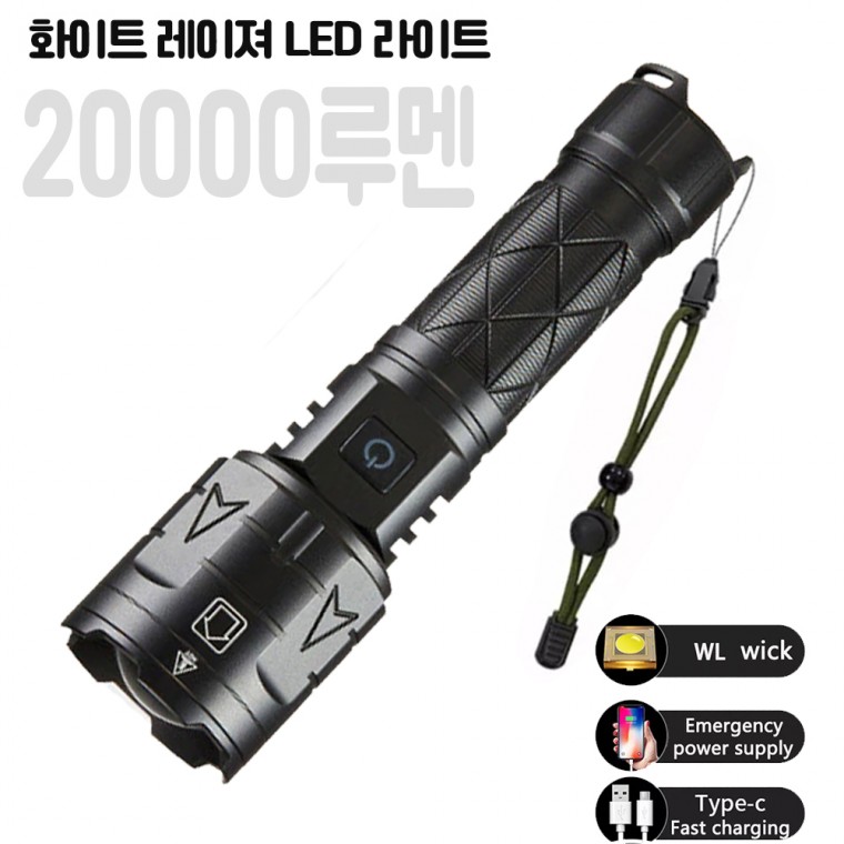 Độ sáng mạnh chip laser trắng LED zoom có ​​thể sạc lại tìm kiếm đèn lồng đèn pin đèn pin DJDL22 AX