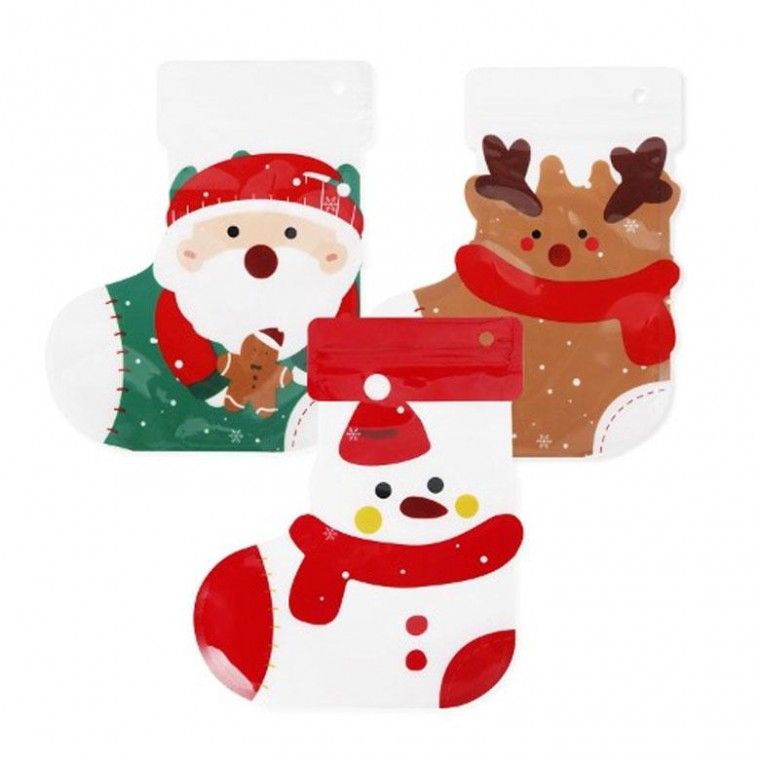 Túi dây kéo Túi dây kéo tất Giáng sinh Người tuyết Santa Rudolph (9 chiếc) Túi dây kéo Giáng sinh