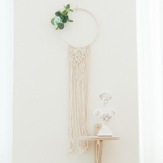 Ratrang Bạch Đàn Dream Catcher Vòng Hoa Treo Tường Macrame C