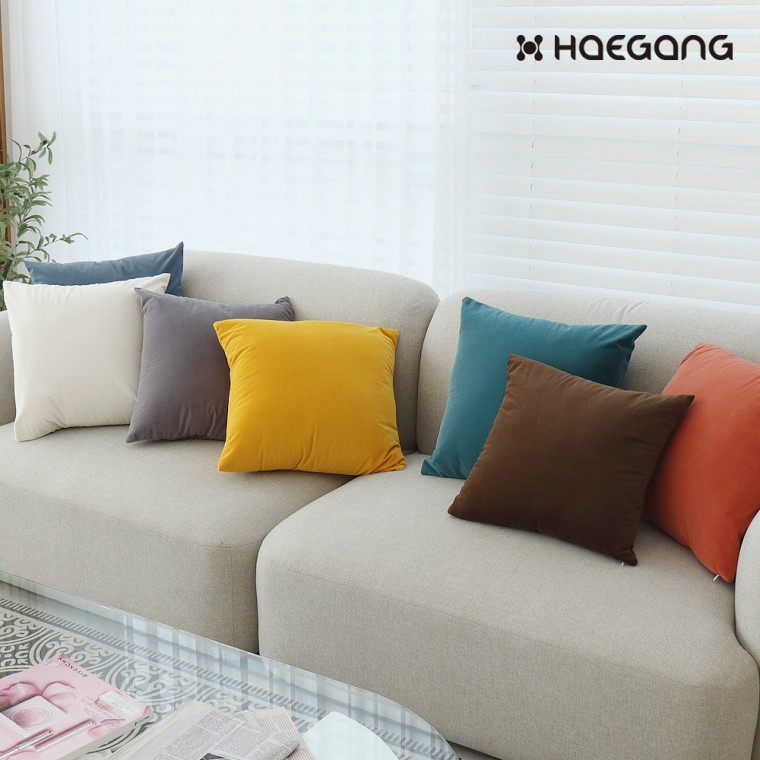 Nhung Sofa Đệm Cotton Bắc Âu Sofa Giường Nội Thất Phòng Khách Vuông Vải Bộ Đồng Bằng Cafe