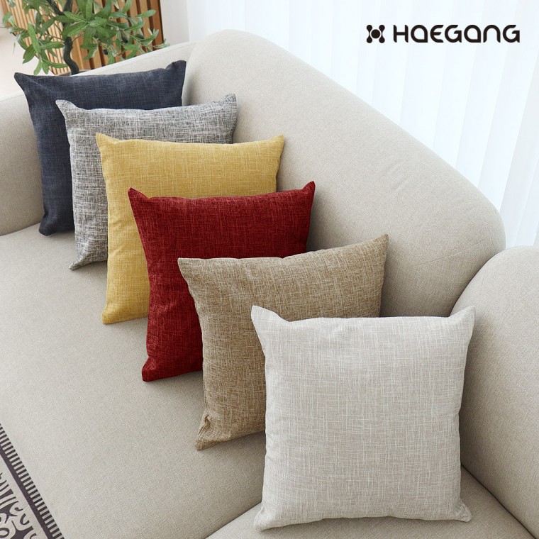 Vải Lanh Sofa Đệm Cotton Bắc Âu Sofa Giường Nội Thất Phòng Khách Vuông Bộ Vải Đồng Bằng Cafe