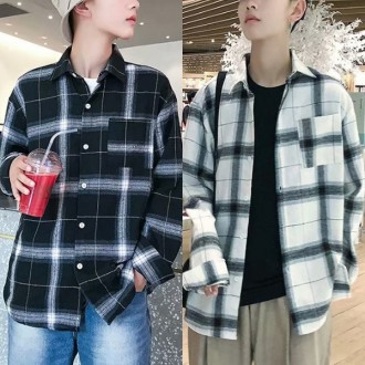 Áo Sơ Mi Nam Casual Nam Kiểm Tra Nam Áo Sơ Mi Nam Daily Look INSUM21